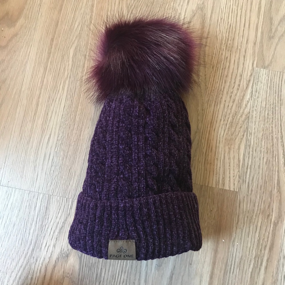 PAGE ONE Women Winter Pom Pom Beanie Hats Fleece